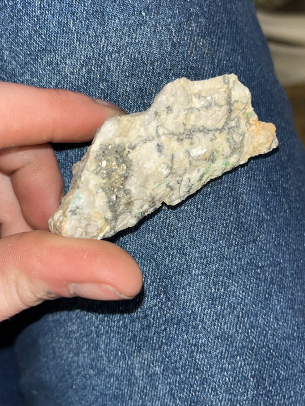 Natural quartz with gold and silver